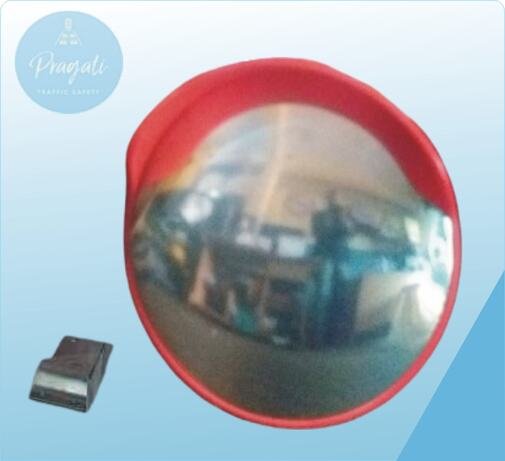 Road safety convex mirror