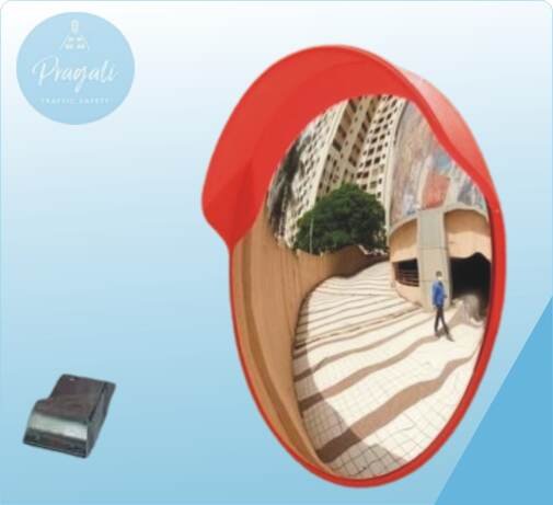 Road safety convex mirror